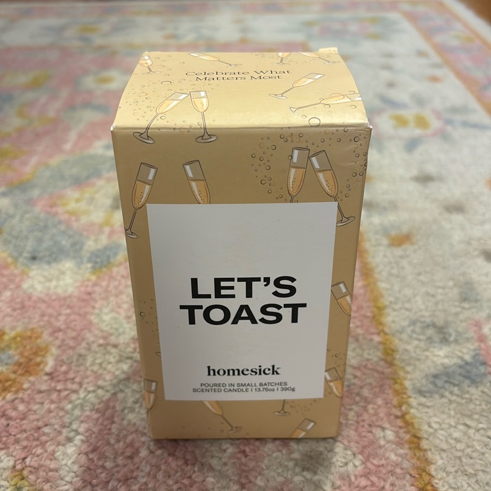 Homesick Let's Toast Candle - Gold